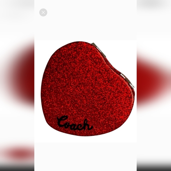 Coach Glittering Red Heart Mirror, New In Package - Picture 2 of 3